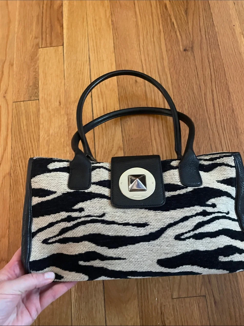Kate Spade Zebra-Print Black and Cream Tote Handbag